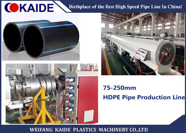 Tubo del HDPE que hace la máquina, línea de la protuberancia del tubo del HDPE de 250m m para el tubo de 75-250m m